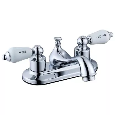 Glacier Bay Teapot 4 In. Centerset Double-Handle Low-Arc Bathroom Faucet Chrome • £52.77