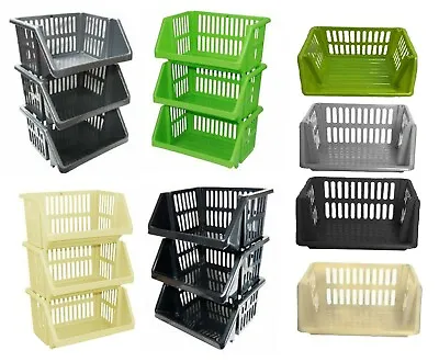 Vegetable Fruit Storage Basket 1 2 3 4 5 Tier Kitchen Stacking Stackable Rack • £6.95