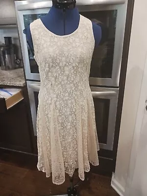 A'reve Creme Lace A-line Sleeveless Dress Medium • $48.50