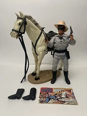 Vintage Lone Ranger 10  Inch Figure W/ Horse Silver & Accessories Gabriel 1973 • $169.99