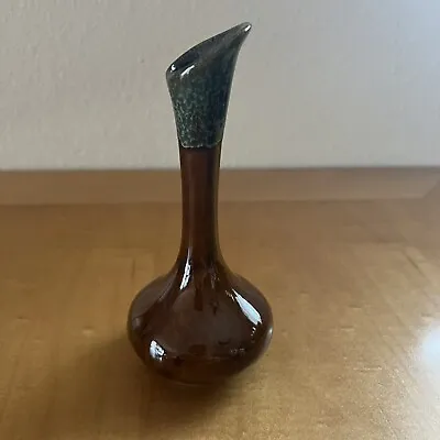 Vintage Van Briggle Bud Vase Art Pottery Turquoise Green Brown Drip Glaze • $9.99