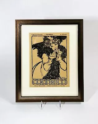 1899 COCORICO Framed Magazine Cover Alphonse Mucha Wood Block Print • $1850