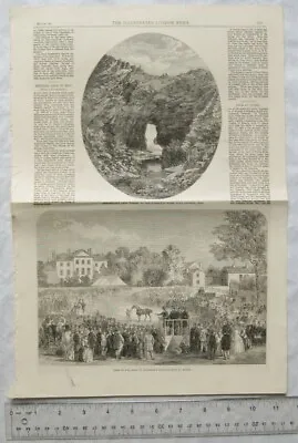 1863 Engravings Natural Arch In Sind Sale Earl Of Stamford's Hunting Stud Quorn • £3