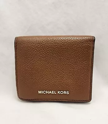 MICHAEL MICHAEL KORS Mercer Flap Card Holder/Bi-fold Wallet Tan W/ Gold Hardware • $15.99