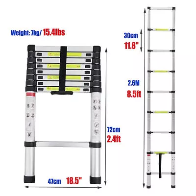 8-20FT Portable Heavy Duty Multi-Purpose Aluminium Telescopic Ladder Extendable • $64.80