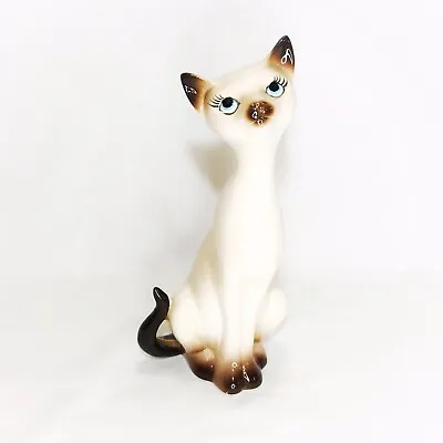Vintage Ceramic Siamese Cat Figurine 8” Tall Japan MCM Kitsch • $16.80