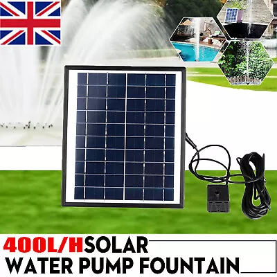 400L/H Solar Panel Powered Water Pump Garden Pool Pond Fish Aquarium Fountain UK • £23.98