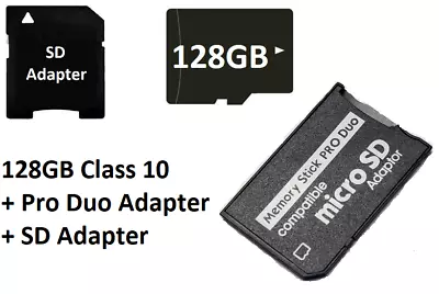 128GB Memory Stick And MS Pro Duo Adapter Card For PSP Cybershot Camera Webbie • $19.02