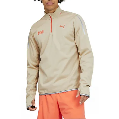 Puma X Helly Hansen Half Zip Windbreaker Mens Beige Casual Athletic Outerwear 52 • $28.15