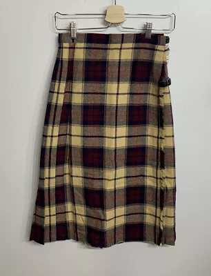 Vintage Plaid Skirt Kilt Wool Tartan Scotland 8 • $30