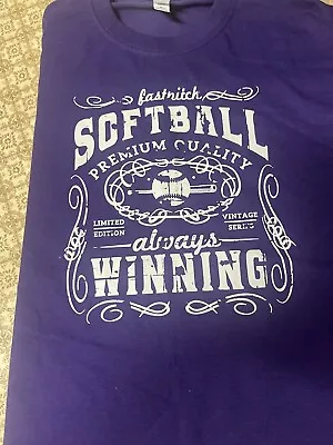 Jerzees Size Medium Purple Softball Shirt  • $2