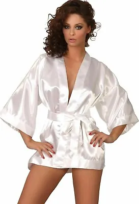 Beauty Night Maggie Dressing Gown House Coat & Thong One Size S-L (8-14) White • $15.14