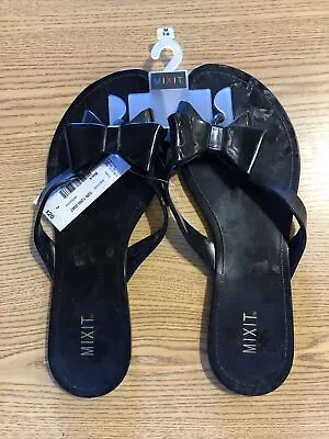 Mixit Medium 7-8 Women’s Sandals Flip Flop Shoes Black Retail $20 (SW-18) • $7.46