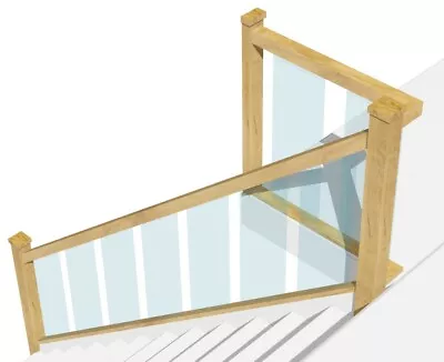 £1103.31 • Buy Oak And Glass Staircase Banister Set 3.6 M + Landing 0.8 M Embedded Glass Panels