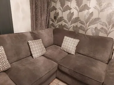 £500 • Buy Large Grey Corner Sofa Used With End Pouffe The Left Hand Return Is 170 Cm.
