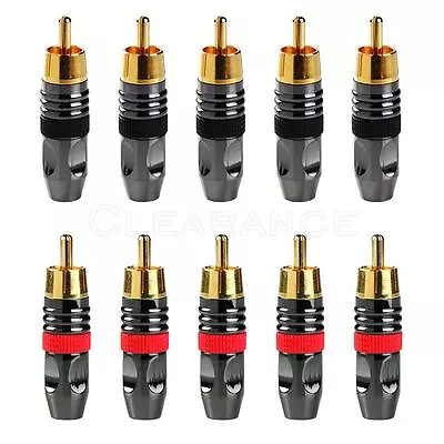 High Quality RCA Plug Solder Gold Audio Video Adapter Connector Red Black 10Pcs • $18.99