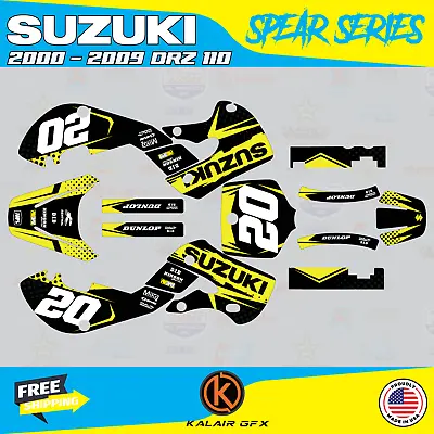 $58.99 • Buy Graphics Kit For Suzuki DRZ110 2000-2009 Spear Series - Yellow Black