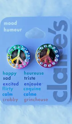 Claire's Multicolored Mood Peace Stud Earrings • $7