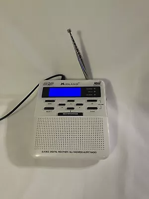 Midland WR-100 Weather Radio With All-Hazards Alert White EXC W/ Plug TESTED • $19.99