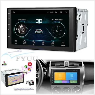 Android 9.1 7  2Din Quad-core RAM 2GB ROM 32GB Car GPS Wifi 3G 4G FM OBD DAB BT • $126.46