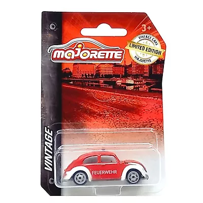 Majorette Volkswagen Beetle Red FEUERWEHR Fire SOS Vintage VW Cars - 2018 Rare • $9.95