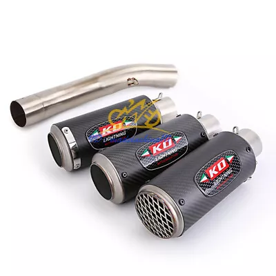 For Kawasaki Ninja ZX10R 2004-2005 Modified Exhaust Mid Link Pipe Carbon Muffler • $115