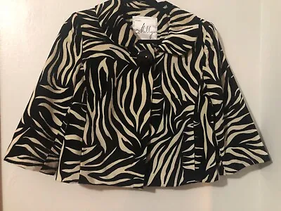 MILLY Of NEW YORK Velvet Zebra Jacket Size 8- Gorgeous Worn Once! • $54.99