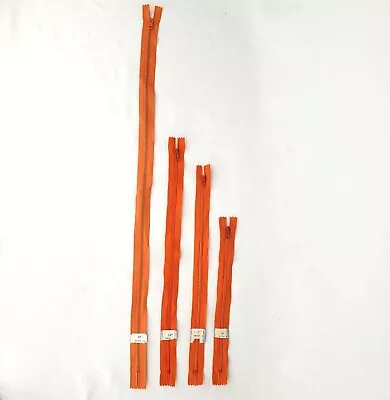 Tangerine & Burnt Orange Closed End Zippers 9  12  14  #3 And 22  #5 • $1