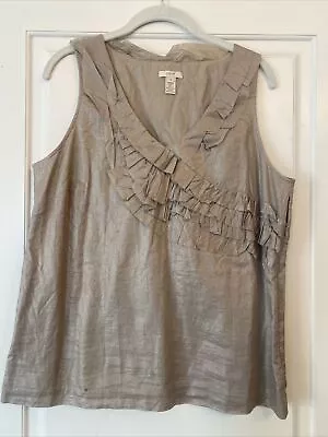 J Crew Size 12 Top Gold Metallic Sleeveless Tank • $11