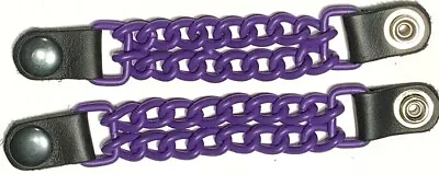 2 Matte Purple Powder Coated Double Chain Motorcycle Vest Extenders Made In Usa • $11.99