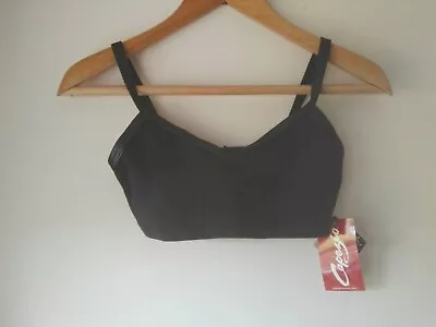 Sports Bra Crop Top Capezio Pattern Black Dance Wear Small Tactel Nylon -NEW • £10.99