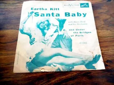 Eartha Kitt RCA 47-5502 Santa Baby  US 7  45RPM Ultra Rare 1956 R&B PIC SLV • $65