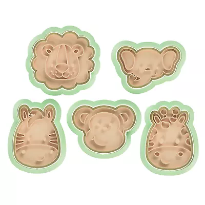 JUNGLE ANIMALS Cookie Cutters Biscuit Fondant Baking Cake Embosser Set • $12.59