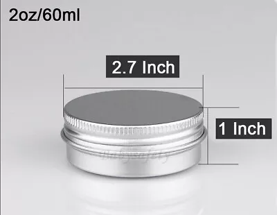 Aluminum Tin Screw Top Round Metal Container With LidStorage Jar Travel Tin Can • $8.99