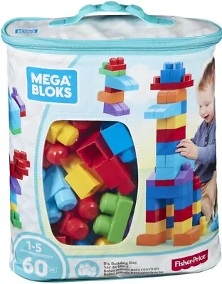 Mattel Mega Bloks First Builders Big Building Blue Bag - Toy Blocks - 60 Pieces • £13.99