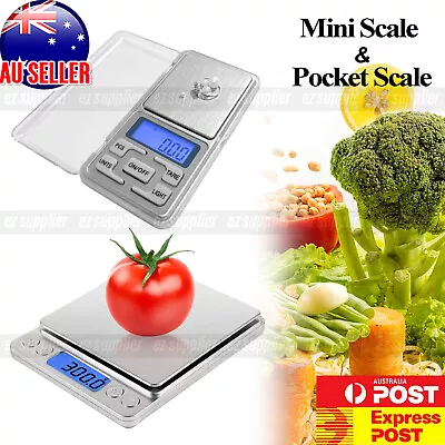 Pocket Digital Mini Scales 0.01 500g/3KG Precision Weight Balance Silver  HOT • $8.93