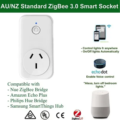 Echo Plus Philips Hue Compatible Smart ZigBee Socket Plug For Home Automation • $40