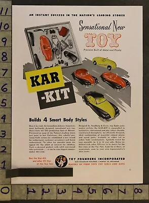 1947 Kar Kit Race Car Founder Detroit Tricycle Memphis Independent Toy Ad Tq26 • $48.95