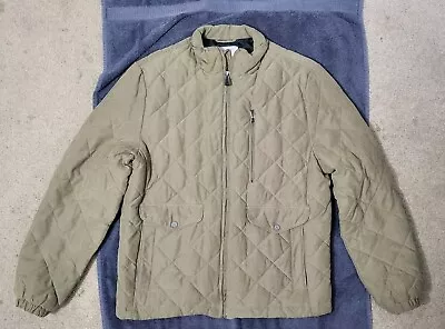 RainForest Men's Olive Polyester Nylon Zip-Up Outdoor Quilted Thermal Mens Med. • $5