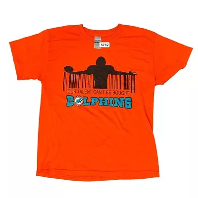 Youth Gildan Dryblend Miami Dolphins Cant Buy Our Talent Orange L Shirt 5782 • $4.99