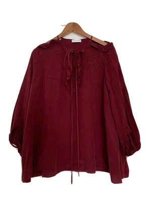 $40 • Buy Scanlan Theodore Maroon Blouse Silk