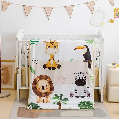 Safari Animal Crib Bedding Set For Baby Boys Girls 3-Piece Baby Crib Bedding... • $48.99