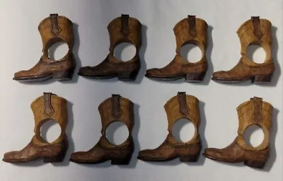 8 Mini Pottery Figurine/Cloth Napkin Holders Cowboy Boots Handcrafted RARE!! • $39.99