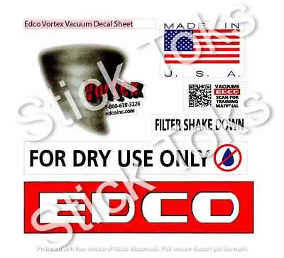 Complete Replica Edco Vortex Vacuum Decal Kit • $29.99