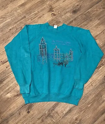 Vintage Grandma Christmas Horse Sweatshirt Sweater USA Made XL 80s 90s • $14.99