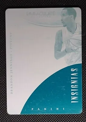 2013-14 Immaculate Collection Brandon Jennings Cyan Printing Plate 1/1 #28 • $6.99