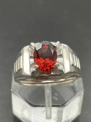 2.06 Ct Rhodolite Garnet .925 Sterling Silver Mens Custom Order Ring Sz 11.56gr • $80