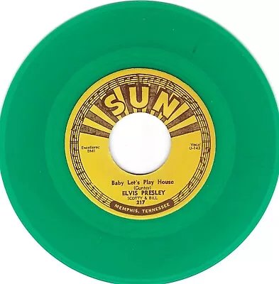 Elvis - Sun 217 - 1973 Repress - Baby Let's Play House - GREEN VINYL • $100