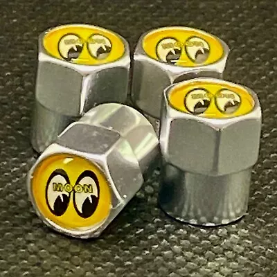 4 Yellow RAT FINK Valve STEM CAPS Hot Rod MOON Vtg Style Custom Ed ROTH Mooneyes • $19.99