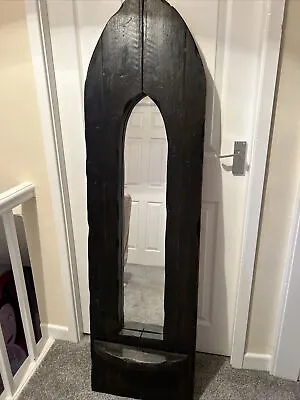 £30 • Buy Antique Vintage Wood Gothic Style Long Mirror Heavy.